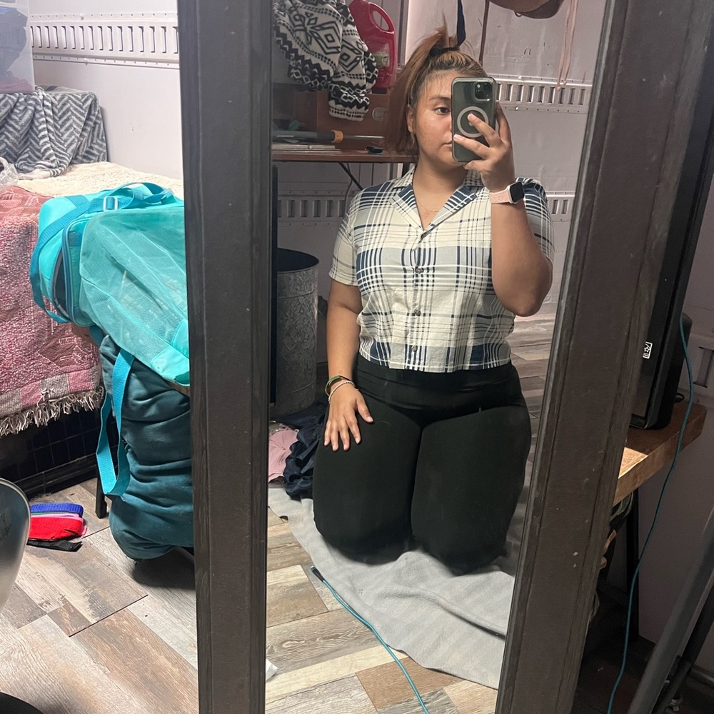 Brixton plaid crop shirt